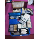Assorted Cased Cutlery, including fish servers, fish knives and forks, cake forks, etc.