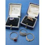 Cluster and Other Rings, including 15ct gold serpent ring, with inset detail, etc (damages).