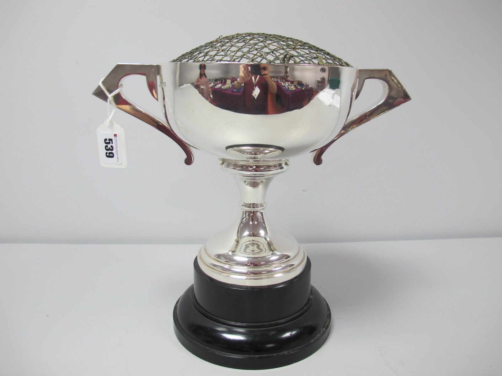 A Hallmarked Silver Twin Handled Trophy Cup, (makers mark rubbed) Sheffield 1909, of plain design