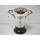 A Hallmarked Silver Twin Handled Trophy Cup, (makers mark rubbed) Sheffield 1909, of plain design