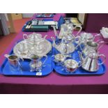 A Decorative Plated Three Piece Bachelor's Tea Set, detailed with fruiting vines, a decorative