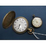 Herbert Wolf Ltd; A Gold Plated Cased Hunter Pocketwatch, the signed dial with seconds subsidiary