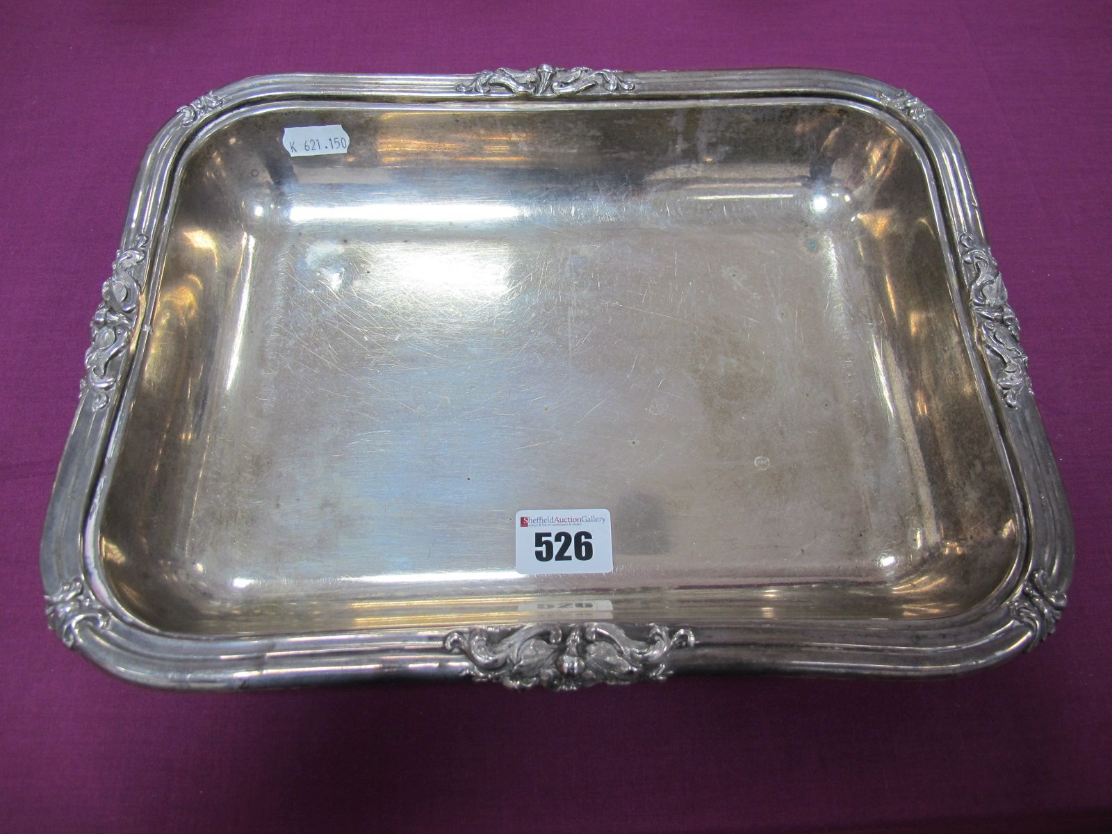 A William IV Hallmarked Silver Serving Dish, Hy Wilkinson, Sheffield 1836, of plain rounded