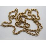 A 9ct Gold Ropetwist Chain.