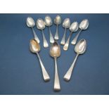 A Set of Five Hallmarked Silver Old English Pattern Teaspoons, Solomon Hougham, London 1802,