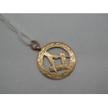 A 9ct Gold Masonic Pendant, Birmingham 1915.