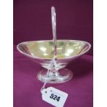 A Hallmarked Silver Swing Handled Sugar Basket, C.J. Vander, London 1975, of elongated oval form,