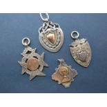 A Hallmarked Silver Shield Shape Medallion Pendant, "L.E.C. First Prize Won by A. Corken March