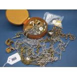 Curb Link Albert Chains, assorted watch chains, gent's cufflinks, etc.