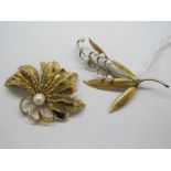 A 9ct Gold Spray Brooch; together with another brooch. (2)