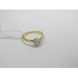 An 18ct Gold Pear Shape Single Stone Diamond Ring, the (7mm long) stone claw set.