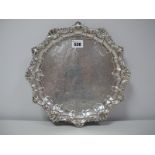 A Hallmarked Silver Salver, John Round & Son Ltd, Sheffield 1900, of shaped circular form, allover