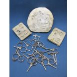 A Small Collection of Assorted Jeweller's Ring Castings, together with three plaster casts.