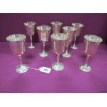 A Matched Set of Eight Hallmarked Silver Goblets, C.S.G & Co, Birmingham 1973, 1974, each with