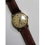 Smiths Deluxe; A 9ct Gold Cased Gent's Wristwatch, the signed dial with seconds subsidiary dial, the