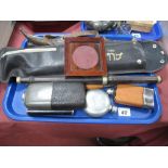 Allos Recorder, Eastern daggers/knives, hip flasks, etc:- One Tray