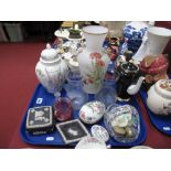 Grafton Coffee Pot, Aynsley 'Wild Tudor' ginger jar, Wedgwood, glassware, pill boxes, etc:- One