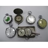 Nero Lemania, Findlay & Co, Ingersoll and Other Pocket Stop Watches, compasses, etc.