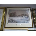 Rowland Hilder, "The First Snow", signed limited edition print, 117/480, from the original