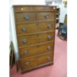 A XIX Century Mahogany Chest of Drawers, with two short drawers and four long drawers, on bracket