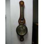 An Early XX Century Inlaid Two Dial Wall Barometer, by T.S Neath & Son, Leicester with