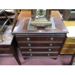 A XX Century Maple Mahogany Batchelors Chest of Drawers, with a cross banded top, brushing slide,