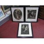 Three Black and White Prints 'Holbein', 'Stuarts' and 'Cumberlands', all in Hogarth type frames.