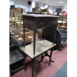 An Edwardian Mahogany Side Table, with two drawers on square legs; together with one other side