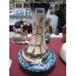 A Moorcroft Pottery Vase in the 'Launching Liberty' Pattern by Paul Hilditch, shape 62/11,