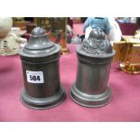 Two XIX Century Pewter Jelly Moulds.