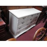 A Laura Ashley White Chest of Drawers, having ten drawers, on bracket feet.