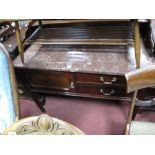 An Edwardian Mahogany Washstand, with a three-quarter gallery back, marble top, with a cupboard