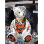 A Royal Crown Derby Paperweight, modelled as Debonair Bear, an exclusive for the Royal Crown Derby