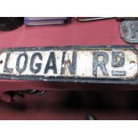 An Early XX Century Cast Iron Street Sign - "Logan Road".