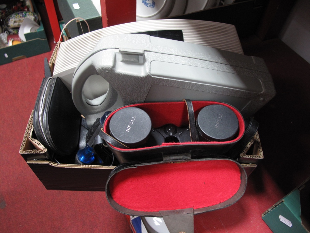 Bose Wave Radio/CD and Remote, Praktica 8 x 25 binoculars, Nipole 10 x 50 binoculars, etc:- One Box