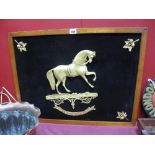 A Late XIX Century American Framed Gilt Metal Plaque of the Circus Horse "Black Eagle", the