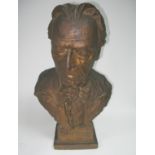 'Cyril Scott' A Painted Plaster Bust by John Friend 1952, (Cyril Scott was a composer, writer and