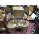 An Early XX Century Mahogany Serpentine Shaped Dressing Table, with triple mirrors, base with a