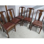 An Early XX Century Set of Five Mahogany Dining Chairs, with a shaped splat, drop in seats, turned