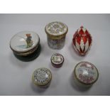 'Halcyon Days' 'Crummles', Alastor' and Other Enamelled Pill Boxes, enamelled egg.