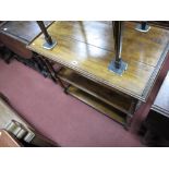 An Early XX Century Serving Table, with a low back, single drawer on turned and block supports and