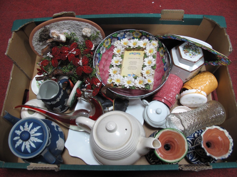 A Quantity of Ceramics, Aynsley and Doulton plates, Monet tile, pacific liner, etc:- Three Boxes