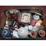 A Quantity of Ceramics, Aynsley and Doulton plates, Monet tile, pacific liner, etc:- Three Boxes