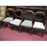A Set of Three XIX Century Balloon Back Chairs; together with one other balloon back chair. (4)