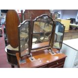 A XX Century Mahogany Triple Dressing Table Mirror, on cabriole legs.