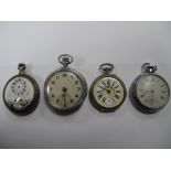 Hebdomas; An Openface Pocketwatch, with part visible movement (lacking hands), within decorative