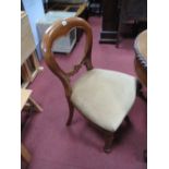 A Set of Six XIX Century Style Mahogany Balloon Back Chairs, with upholstered seats, turned and