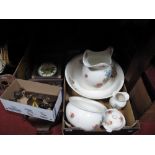 An Early XX Century Jug, Bowl, Chamber Pot and Soap Dish, all decorated with floral decoration,