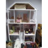 A Dolls House; together with dolls furniture.