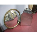 A Circular Convex Gilt Framed Circular Wall Mirror, a bevelled circular mirror and one other. (3)